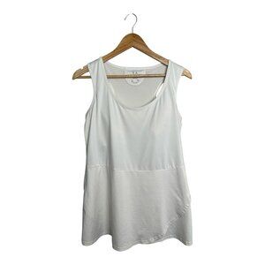 Tracy Anderson  for G.I.L.I Women's Peplum Racer Back Knit Tank Off White Size L